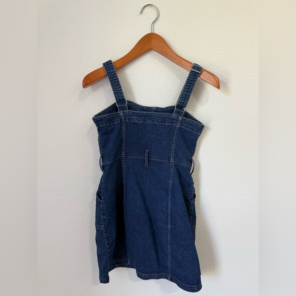 H&M Divided Dark Blue Denim Button Up Mini Dress with Pockets Women’s Size 6 - Picture 5 of 6